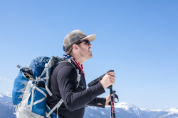 Expedition Guide, Nick Colgin, looks to whats ahead. Photo taken on team's first training. Photo Credit: Mike Herbener