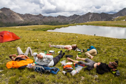 Some of the Mission: Mt. Whitney team resting at camp