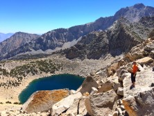 A view from Kearsarge Pass down 8,000 ft towards the valley 