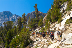 A group of Mission: Mt. Whitney heading towards Mt. Whitney